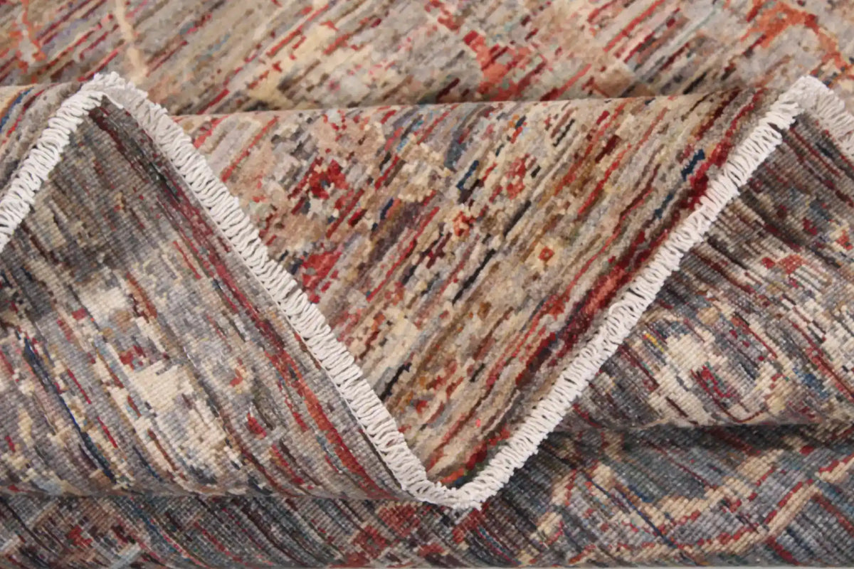 Rust & Cream Afghan Rug with Fine Vines, 360 × 275 cm, view 9.