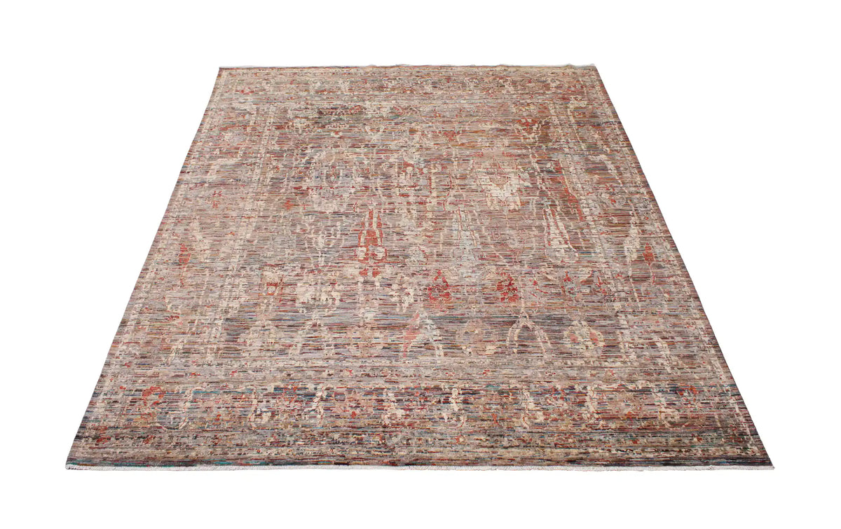 Dark Brown Afghan Rug with Fine Ornamentation, 295 × 254 cm, view 2.