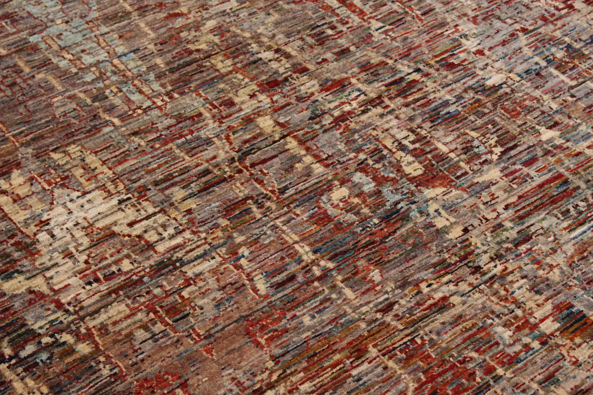 Dark Brown Afghan Rug with Fine Ornamentation, 295 × 254 cm, view 4.