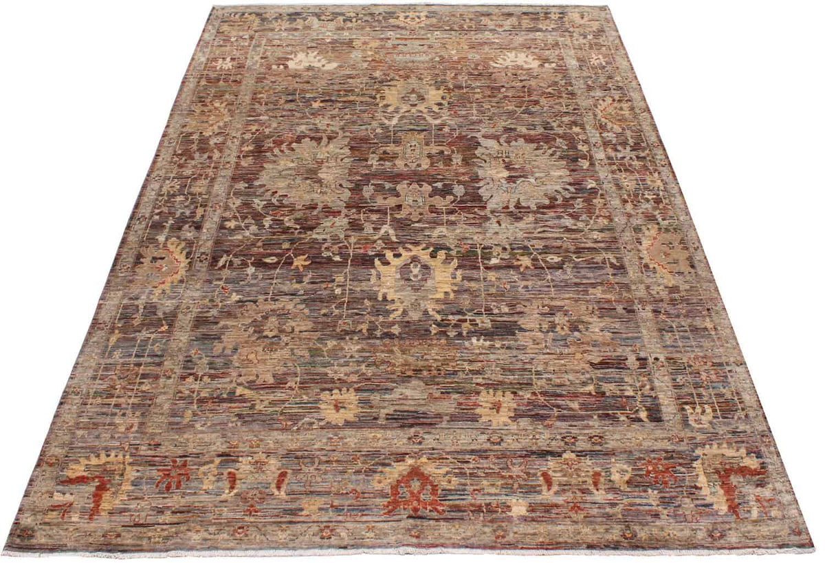 Brauner Orientteppich mit cremefarbenen Blüten und Ranken, 349 × 245 cm – weitere Ansicht 2