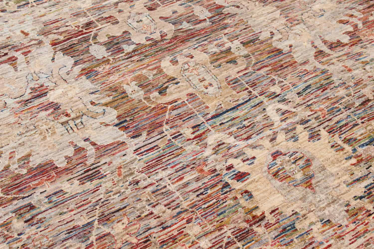 Brauner Orientteppich mit cremefarbenen Blüten und Ranken, 349 × 245 cm – weitere Ansicht 7