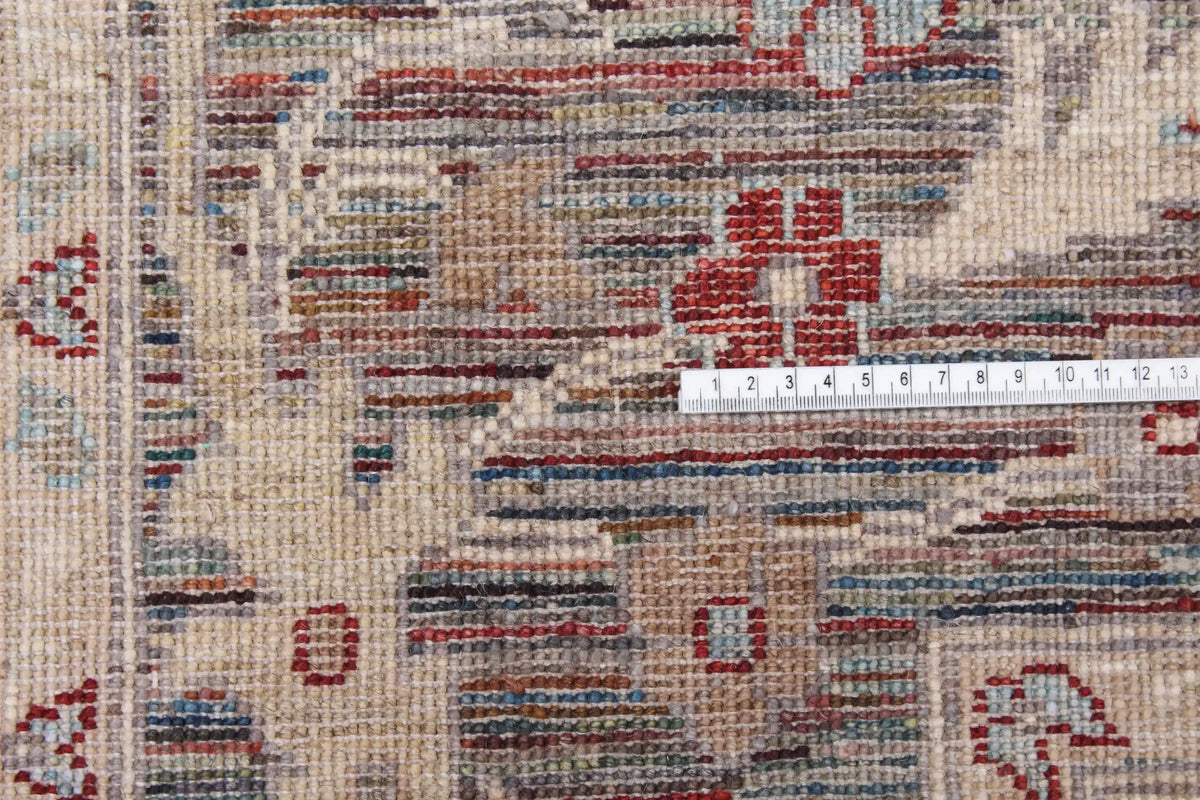 Brown Afghan Rug with Light Rosettes, 287 × 246 cm, view 6.