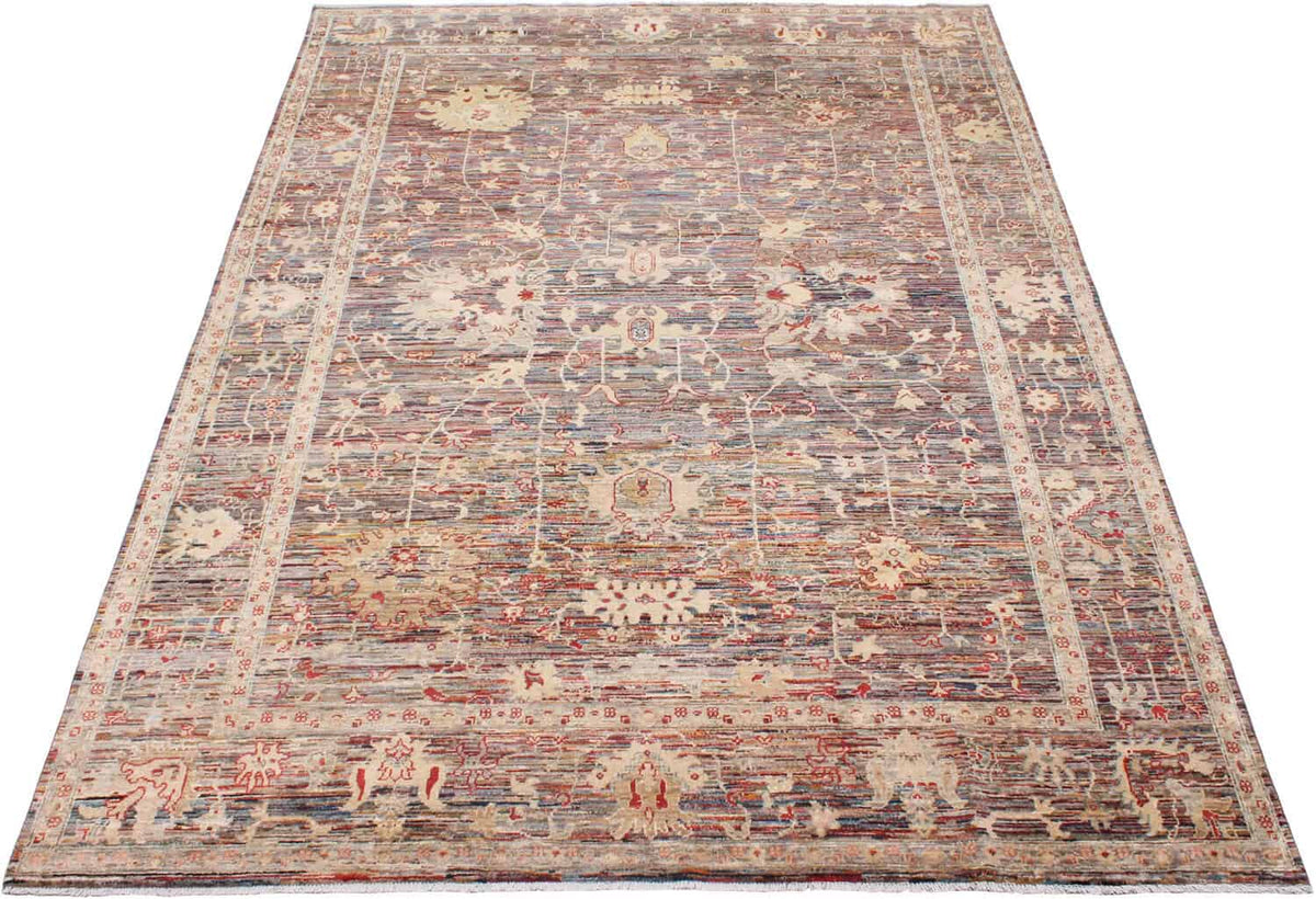 Brauner Orientteppich mit dichtem Blütenmuster, weitere Ansicht 2