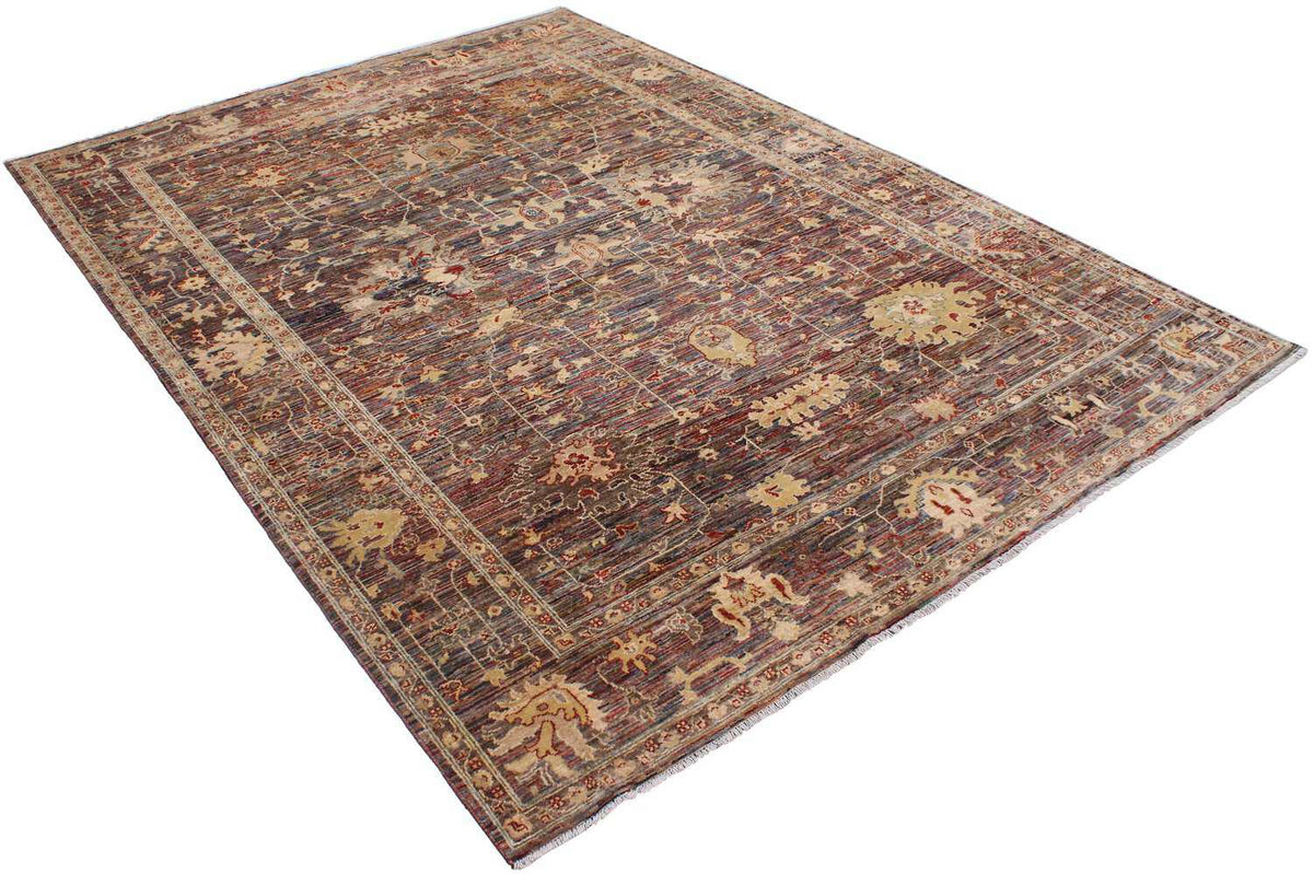 Brauner Orientteppich mit dichtem Blütenmuster, weitere Ansicht 3