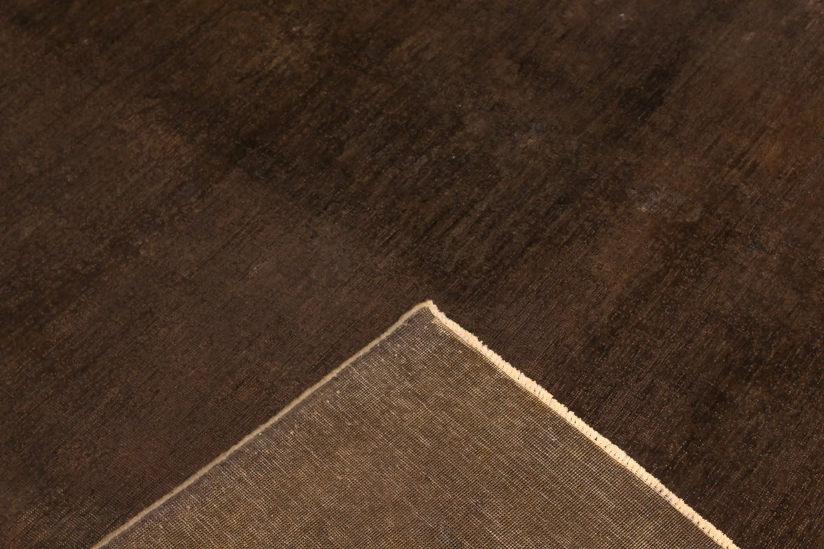 Nearly Square Dark Brown Afghan Wool Rug, 284 × 290 cm, view 9.