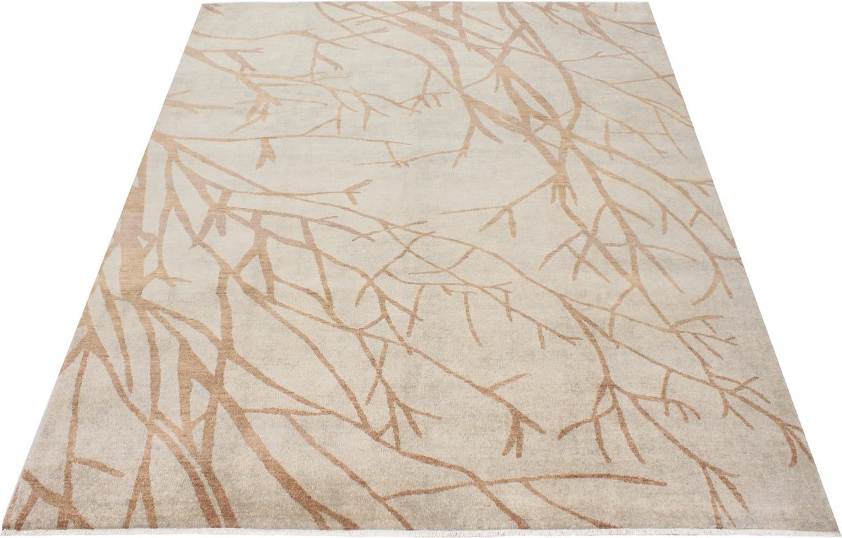 Beiger Gabbeh-Teppich mit Zweigmuster, 306 × 249 cm – Produktansicht 2