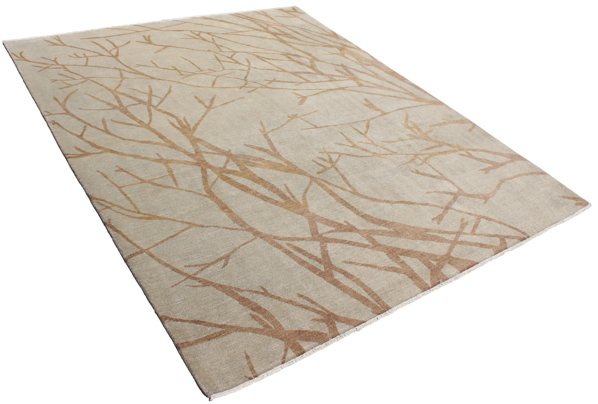 Beiger Gabbeh-Teppich mit Zweigmuster, 306 × 249 cm – Produktansicht 3