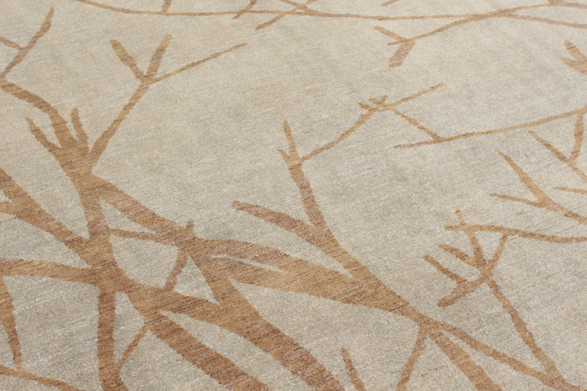 Beiger Gabbeh-Teppich mit Zweigmuster, 306 × 249 cm – Produktansicht 4