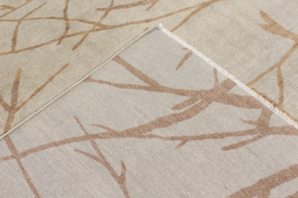 Beiger Gabbeh-Teppich mit Zweigmuster, 306 × 249 cm – Produktansicht 5