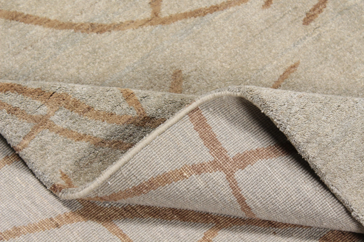 Beiger Gabbeh-Teppich mit Zweigmuster, 306 × 249 cm – Produktansicht 7