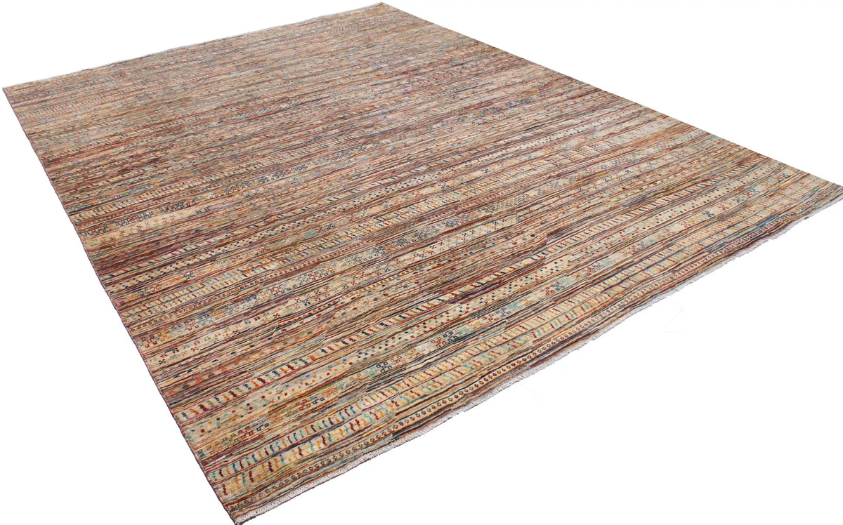 Berjasta Rug with Fine Multicolor Rows, 391 × 303 cm, view 3.