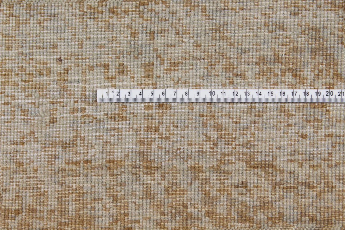 Greige Afghan Wool Rug with Fine Texture, 305 × 232 cm, view 6.