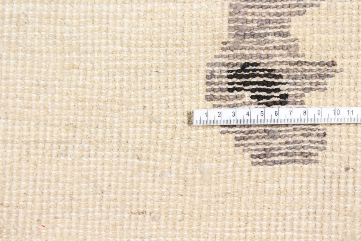Cream Afghan Rug with Black Diamonds, 420 × 304 cm, view 6.