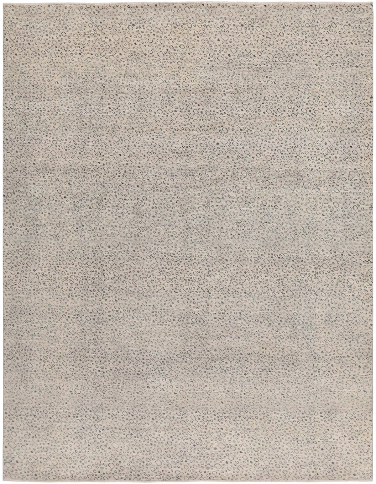 Heller Orientteppich mit feinen Farbsprenkeln, 302 × 237 cm – Gesamtansicht