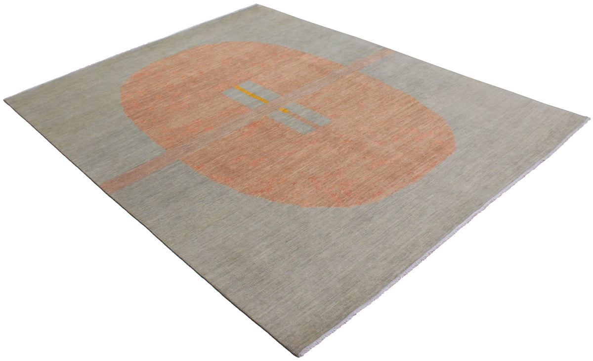 Gray Gabbeh Rug with a Light Medallion, 308 × 242 cm, view 3.