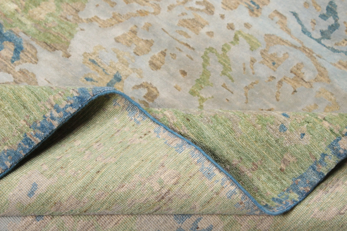 Green & Blue Afghan Medallion Rug, 298 × 242 cm, view 8.