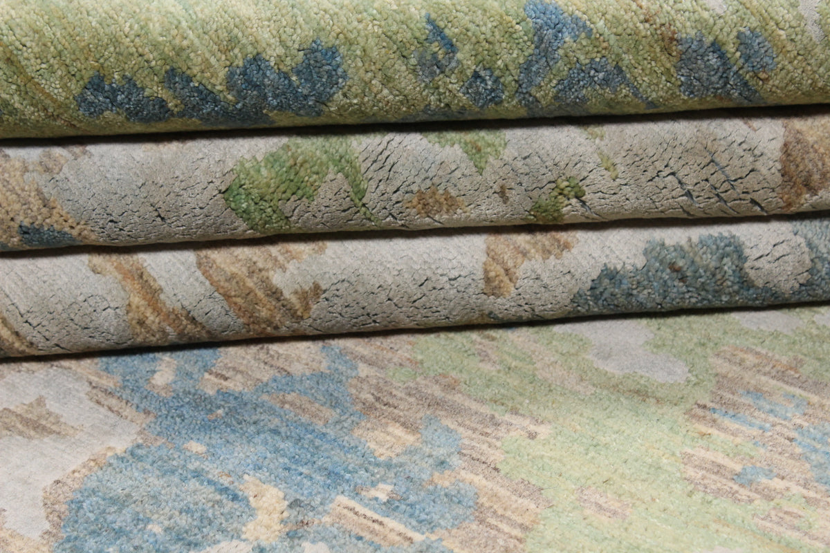 Green & Blue Afghan Medallion Rug, 298 × 242 cm, view 9.