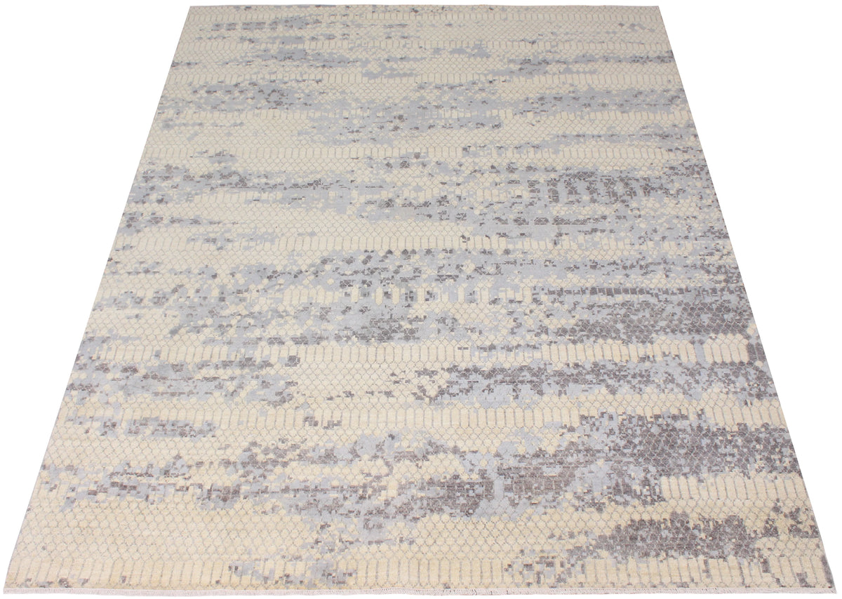 Orientteppich mit blaugrauem abstraktem Muster, 301 × 236 cm – Produktansicht 2