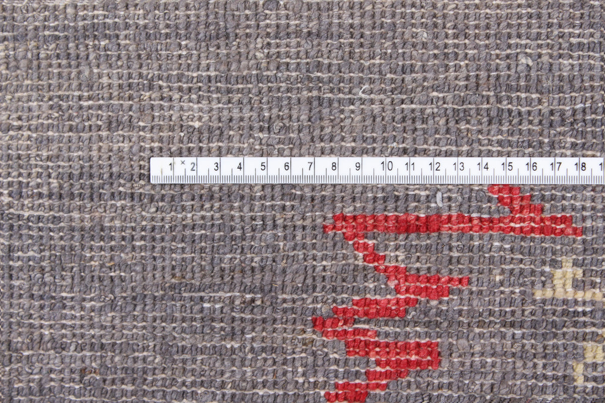 Gray Afghan Rug with Red Medallions, 291 × 249 cm, view 6.