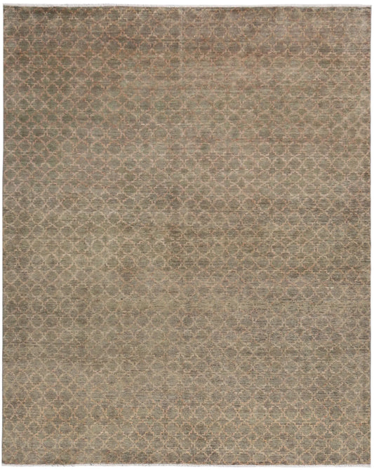 Orientteppich in Taupe mit feinem Wabenmuster, 293 × 242 cm – Gesamtansicht