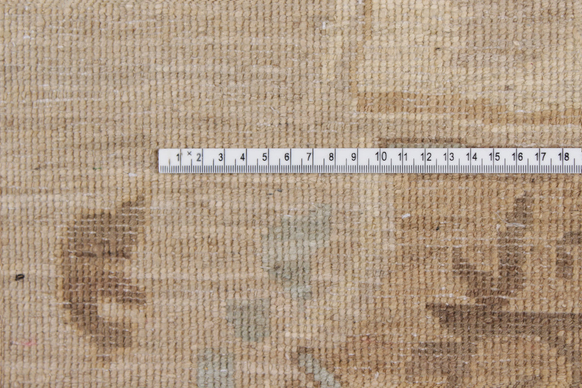 Beige Afghan Rug with Rust Floral Motifs, 295 × 240 cm, view 6.
