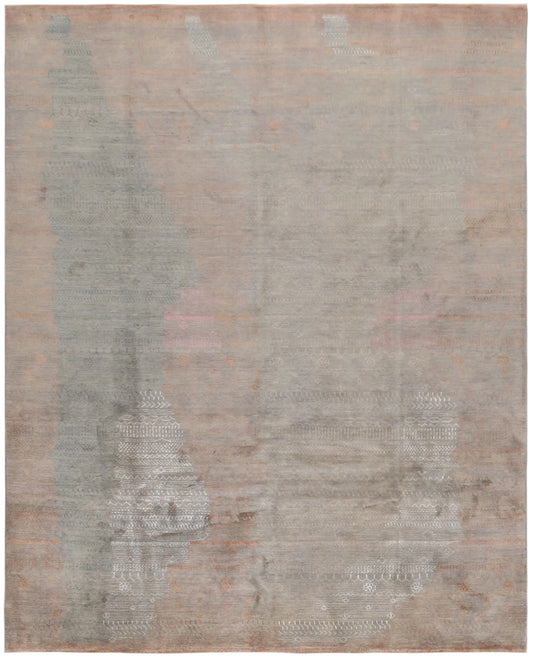 Heller Orientteppich mit abstrakter Zeichnung, 302 × 239 cm – Gesamtansicht