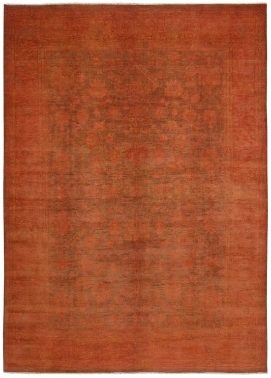Rostoranger Ziegler-Teppich mit Tonmuster, 380 × 272 cm – Gesamtansicht