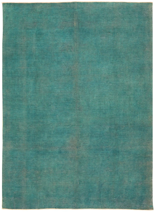 Türkiser Ziegler-Wollteppich im Großformat, 400 × 283 cm – Gesamtansicht