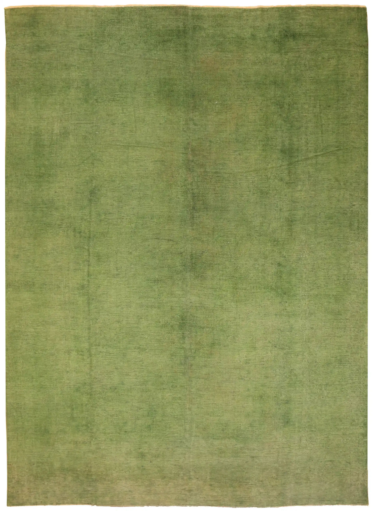Green Ziegler Wool Rug with Tonal Variation, 401 × 279 cm, overall view.