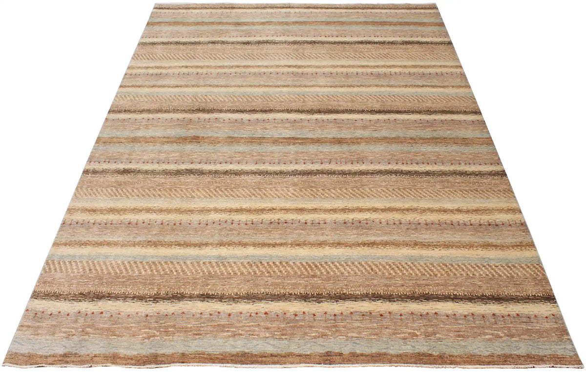 Berjasta Rug with Natural-Tone Pattern Bands, 414 × 306 cm, view 2.