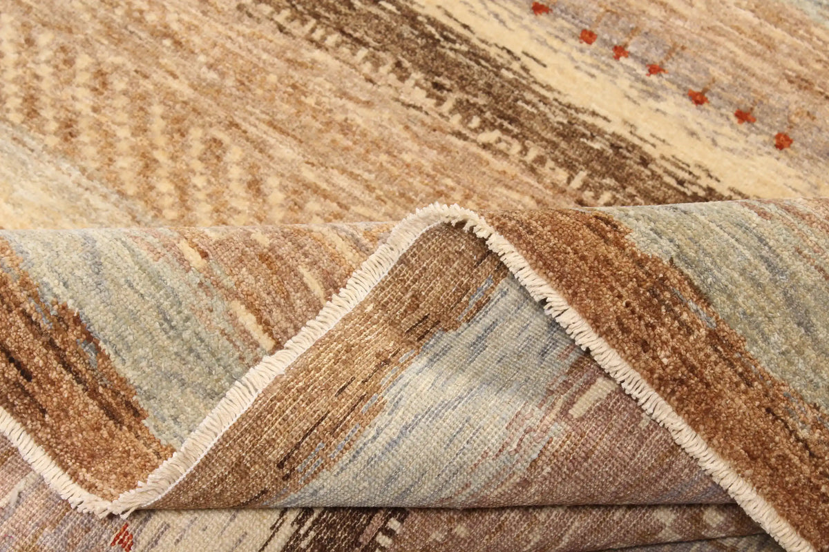 Berjasta Rug with Natural-Tone Pattern Bands, 414 × 306 cm, view 7.