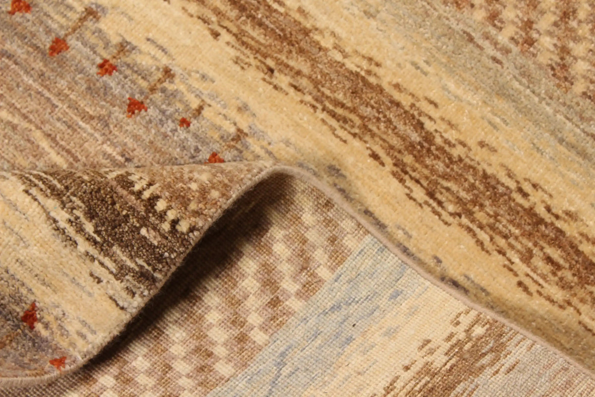 Berjasta Rug with Natural-Tone Pattern Bands, 414 × 306 cm, view 8.
