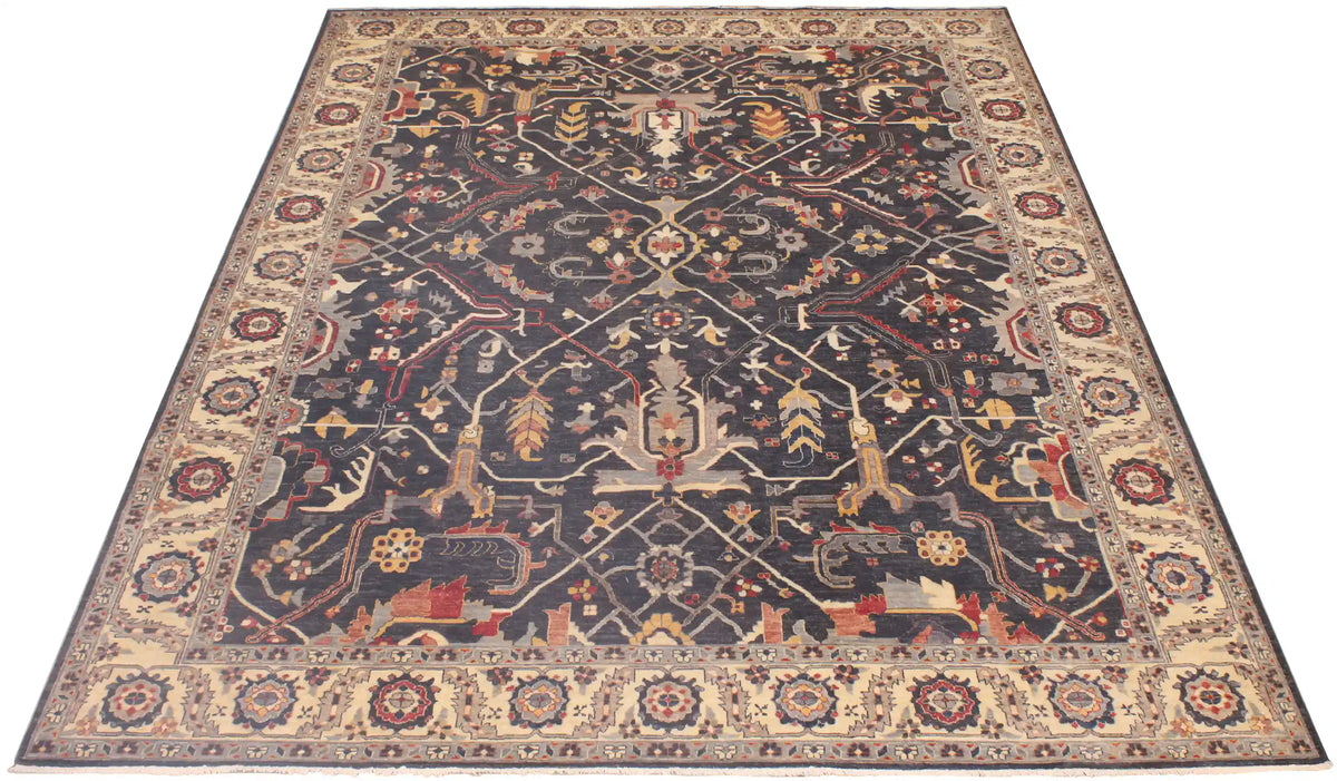 Dark Ziegler Rug with a Light Border, 422 × 307 cm, view 2.