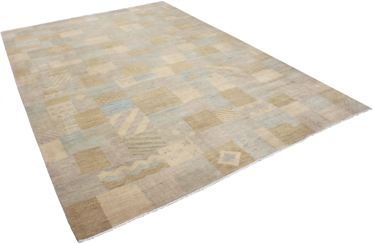 Large Afghan Rug with Pastel Block Pattern, 434 × 300 cm, view 3.