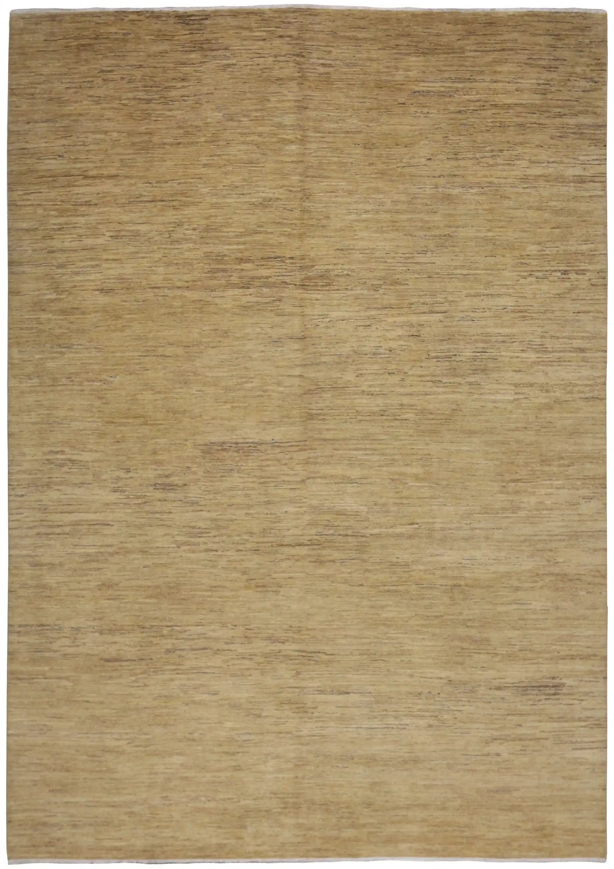 Goldbeiger Wollteppich im Großformat, 428 × 305 cm – Gesamtansicht