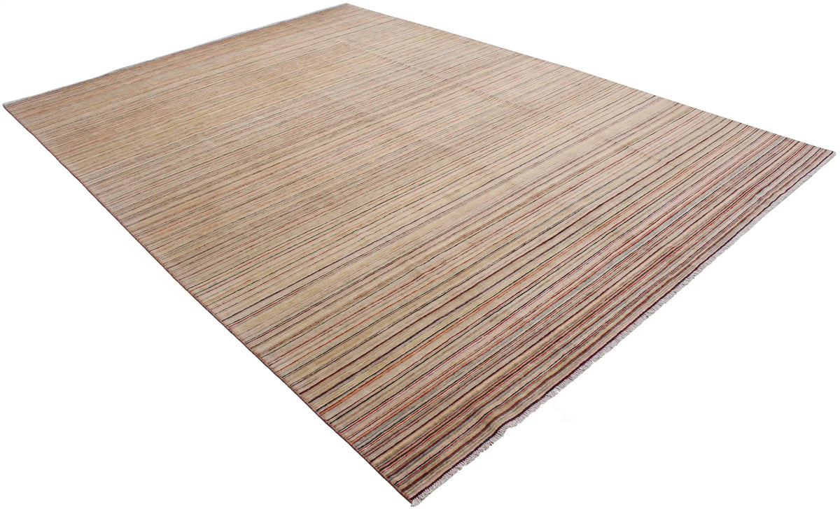 Large Afghan Rug with Fine Color Stripes, 422 × 299 cm, view 3.