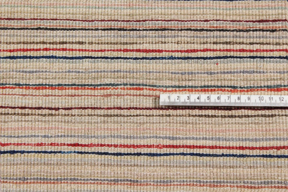 Large Afghan Rug with Fine Color Stripes, 422 × 299 cm, view 6.