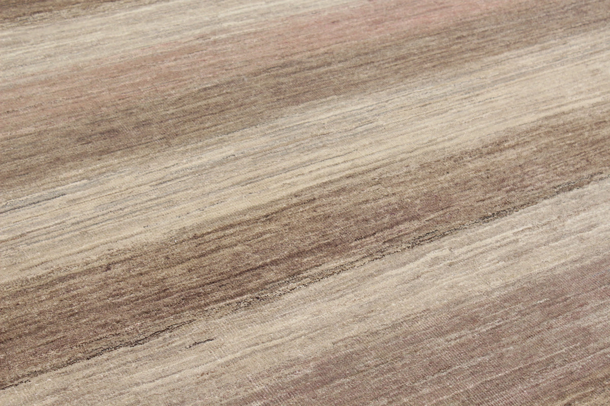 Beiger Wollteppich mit braunen Querstreifen, 317 × 232 cm – Produktansicht 4