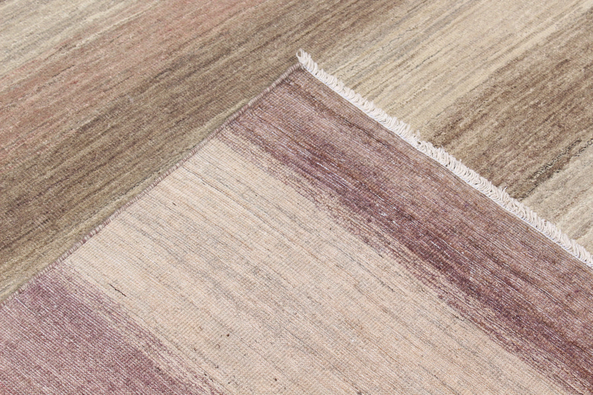 Beiger Wollteppich mit braunen Querstreifen, 317 × 232 cm – Produktansicht 5
