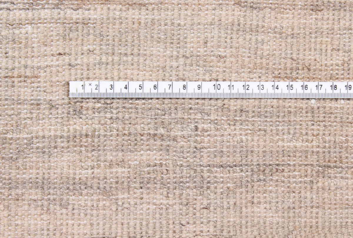Beiger Wollteppich mit braunen Querstreifen, 317 × 232 cm – Produktansicht 6
