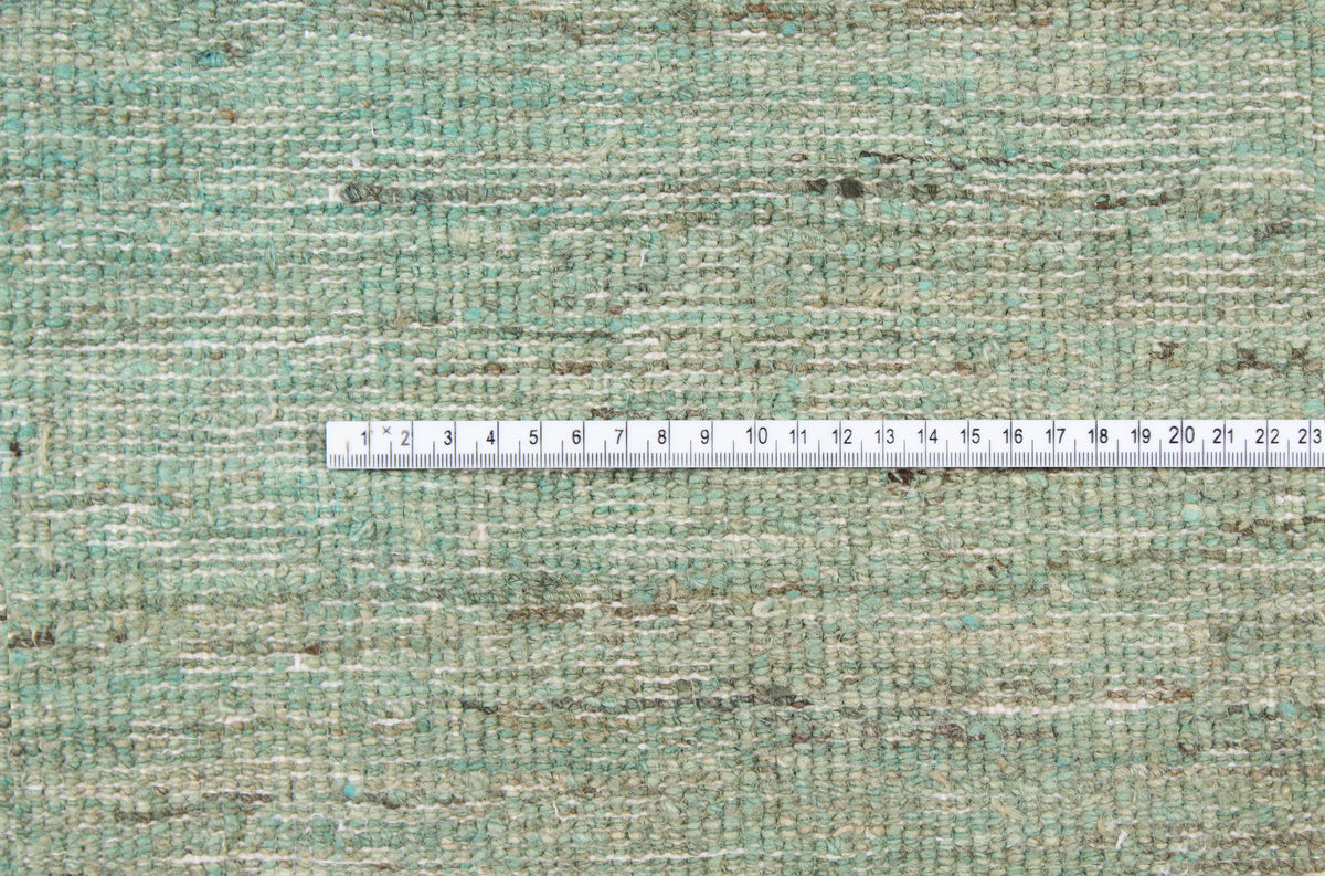 Turquoise Afghan Rug with Dark Horizontal Stripes, 313 × 236 cm, view 6.