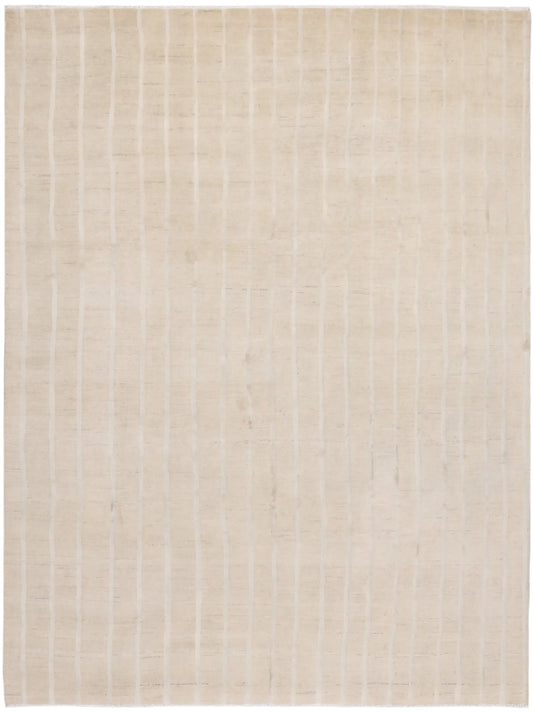Cremebeiger Orientteppich mit Längslinien, 308 × 235 cm – Gesamtansicht