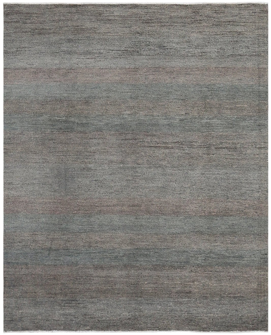 Grauer Gabbeh-Teppich mit dezenter Struktur, 299 × 240 cm – Gesamtansicht