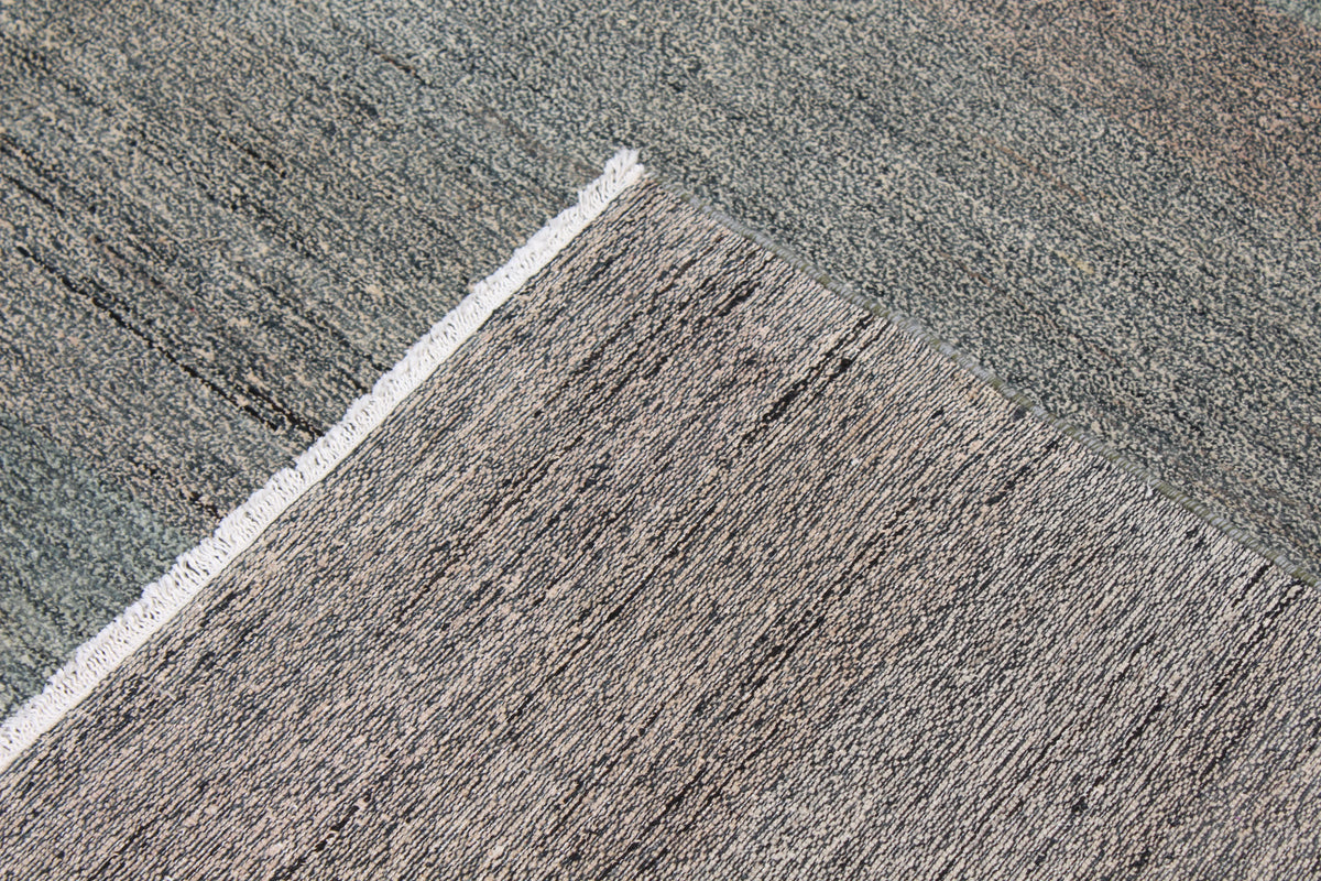 Gray Gabbeh Rug with Subtle Texture, 299 × 240 cm, view 5.
