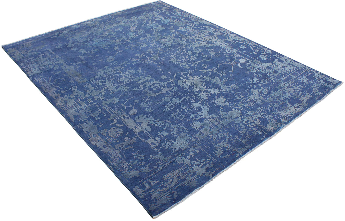 Dunkelblauer Orientteppich mit hellen Blüten, 295 × 241 cm – Produktansicht 3