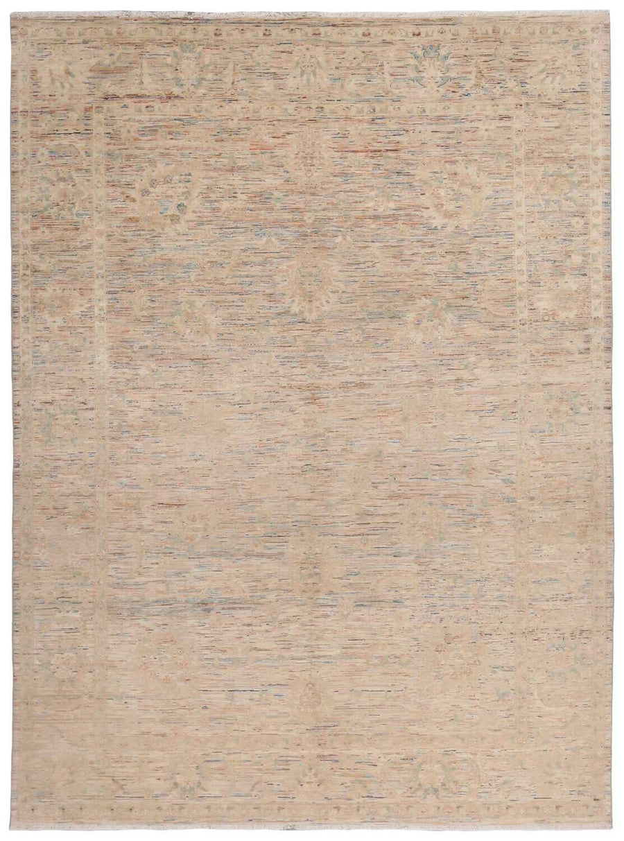 Light Art Deco Rug with Subtle Patterning, 343 × 249 cm, overall view.