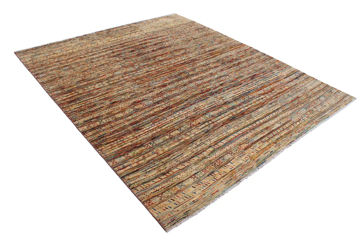 Multicolor Berjasta Rug with Fine Horizontal Stripes, 295 × 251 cm, view 3.
