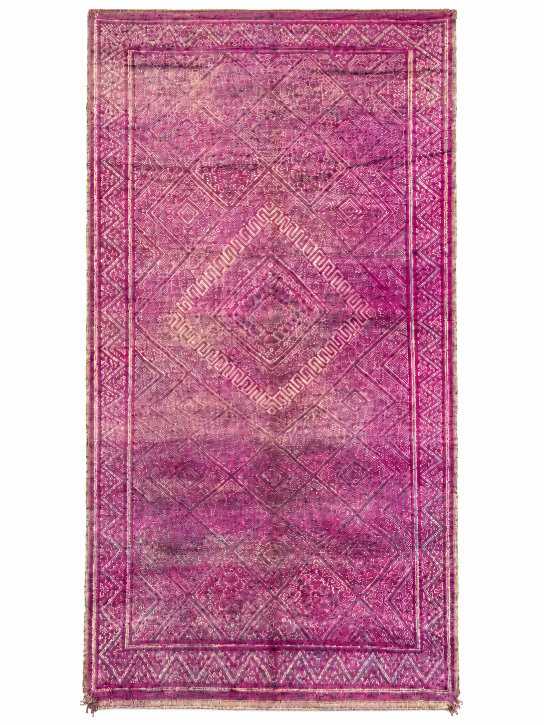 Purple Vintage Moroccan Rug with Delicate Pattern, 444 × 210 cm.