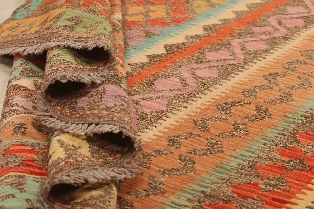 Multicolor Diamond Kilim Rug, 298 × 210 cm — view 4