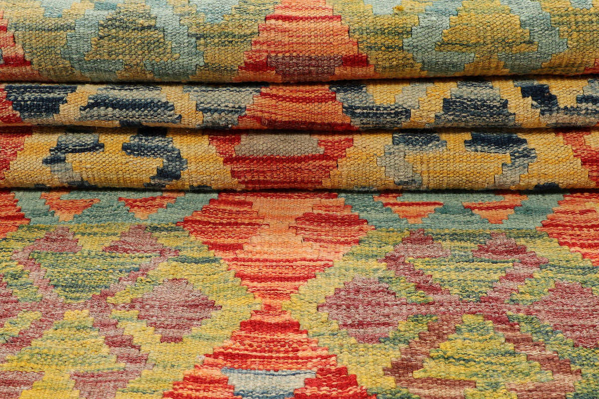 Bunter Kelim Läufer mit Medaillons, 244 × 80 cm – Detailansicht 4